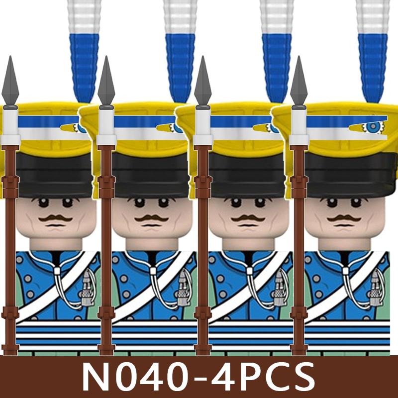4pcs Medieval Castle Knight Building Blocks MIlitary Napoleon Soldier Figures War Army Legion Accessories Imperial Navy Bricks Toys