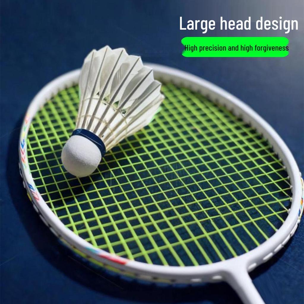Full Carbon Fiber Badminton Racket Set for Men and Women - Durable, Lightweight, Offensive & Defensive, Professional Adult Singles & Doubles Play