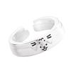 2pcs Adjustable Cute Cats and Dog Cartoon Ring for Women Adjustable Size Friendship Ring Fashion Engagement Jewelry