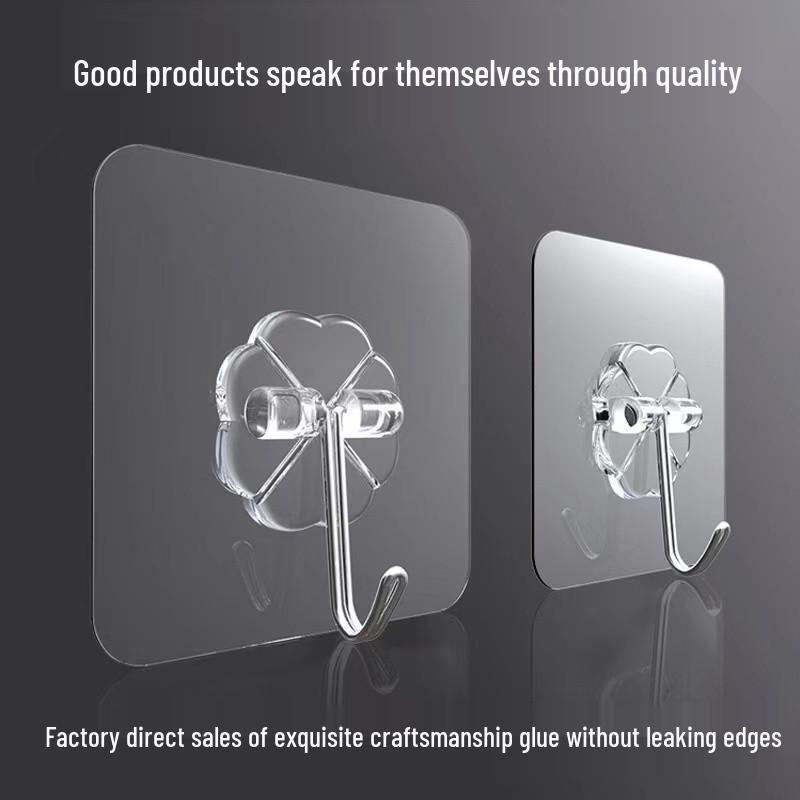 Transparent Adhesive Wall Hook - Strong, No-Drill, No-Mark, Wall-Mounted, Load-Bearing Hook Sticker