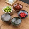 Vintage Ceramic Fruit and Snack Tray: High-Footed Coarse Pottery for Tea Ceremony