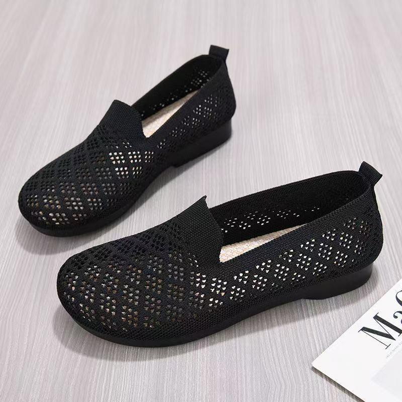 Mesh shoes women's summer old Beijing cloth shoes breathable casual shoes non-slip soft-soled fly-woven women's shoes comfortable mother elderly shoes