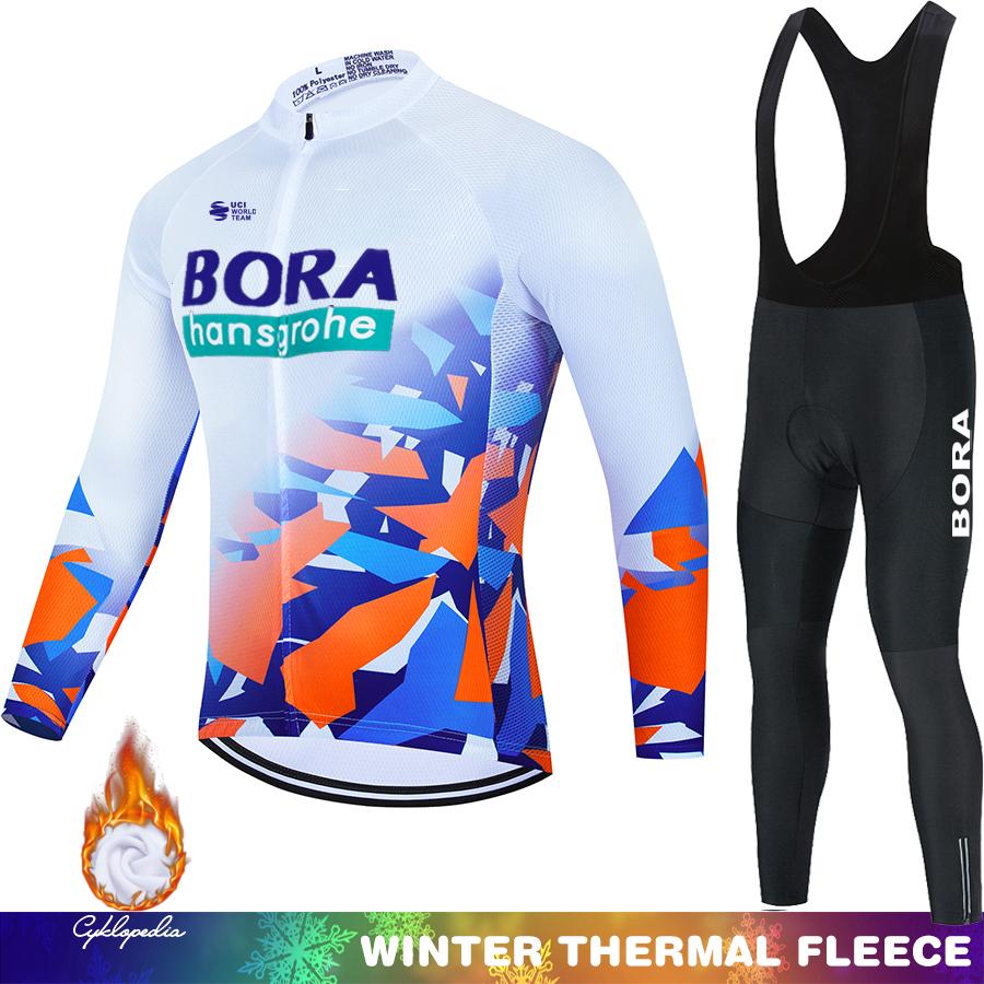 Men's2026 Winter Warm Cycling Clothing Set  Hermal Fleece Jersey UCI BORA Jumper Clothing Mountain Bikes Retro Mens Clothes Ciclismo Hombre Suit