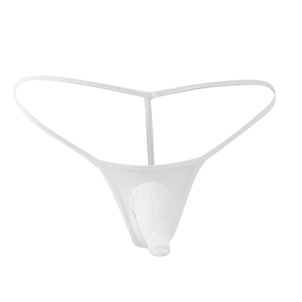 Elephant Nose Bikini Thong Men Panties Mesh See-Through Underwear Low Waist High Stretch Underpant Gay Sexy Peni Sheath G-String