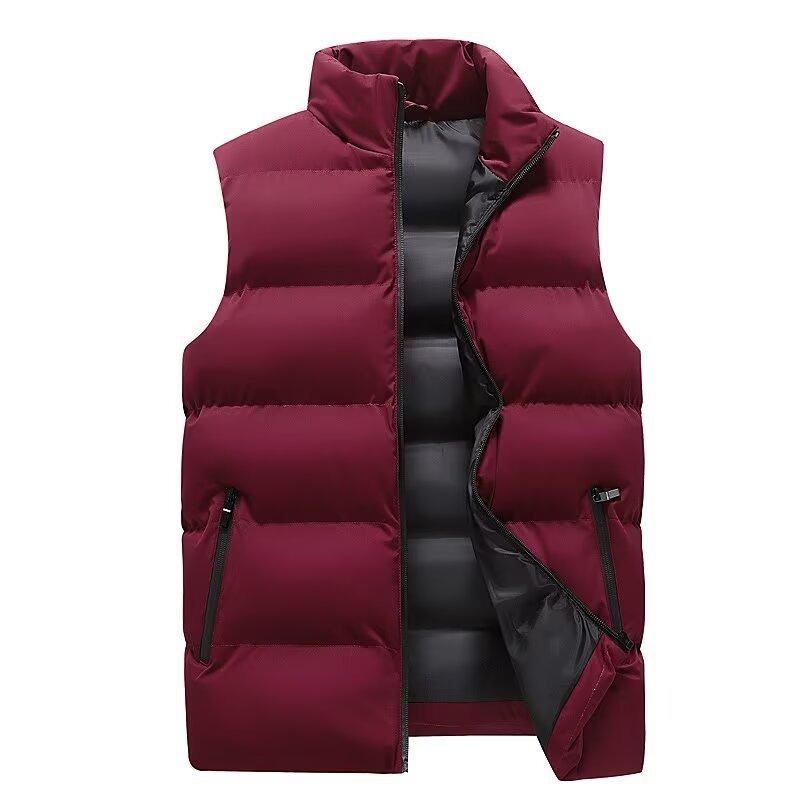 Autumn and winter warm men's vest casual loose thickened coat men's solid color simple men's vest