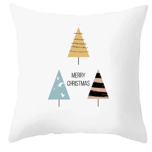 40/45/50/60cm Merry Christmas Santa Claus Printed Cushion Cover for Home Living Room Sofa Decoration Square Pillowcase