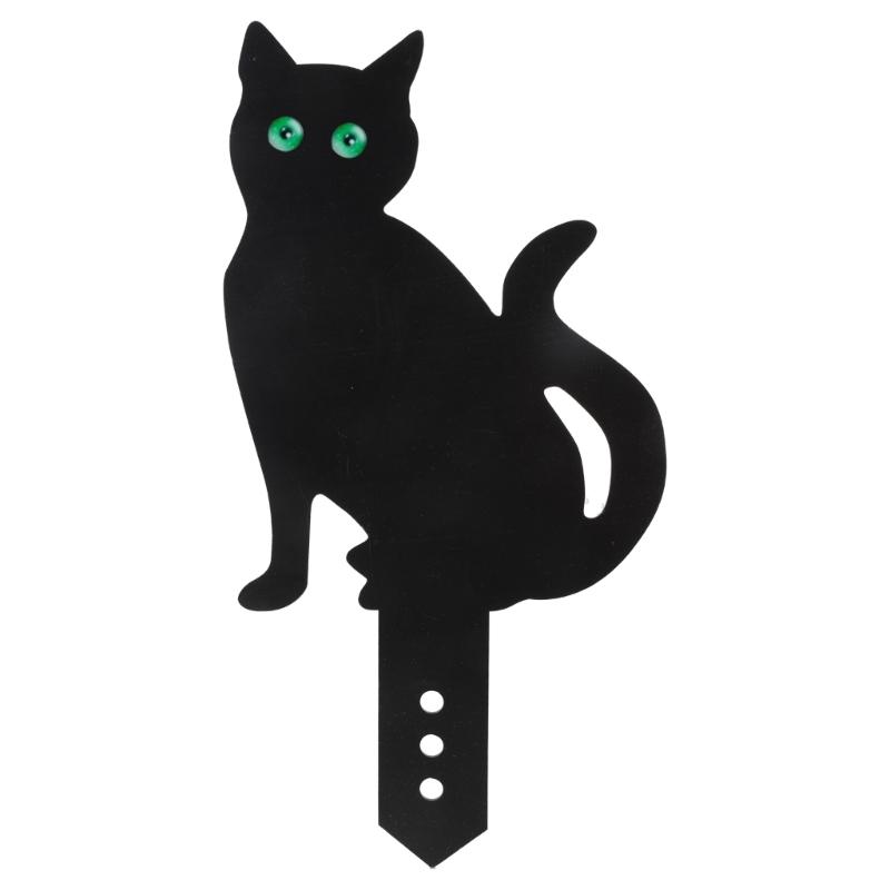 

Decorative Black Metal Cats for Outdoor Garden and Yard Iron Statue with Reflective Eye with Stakes for Yard