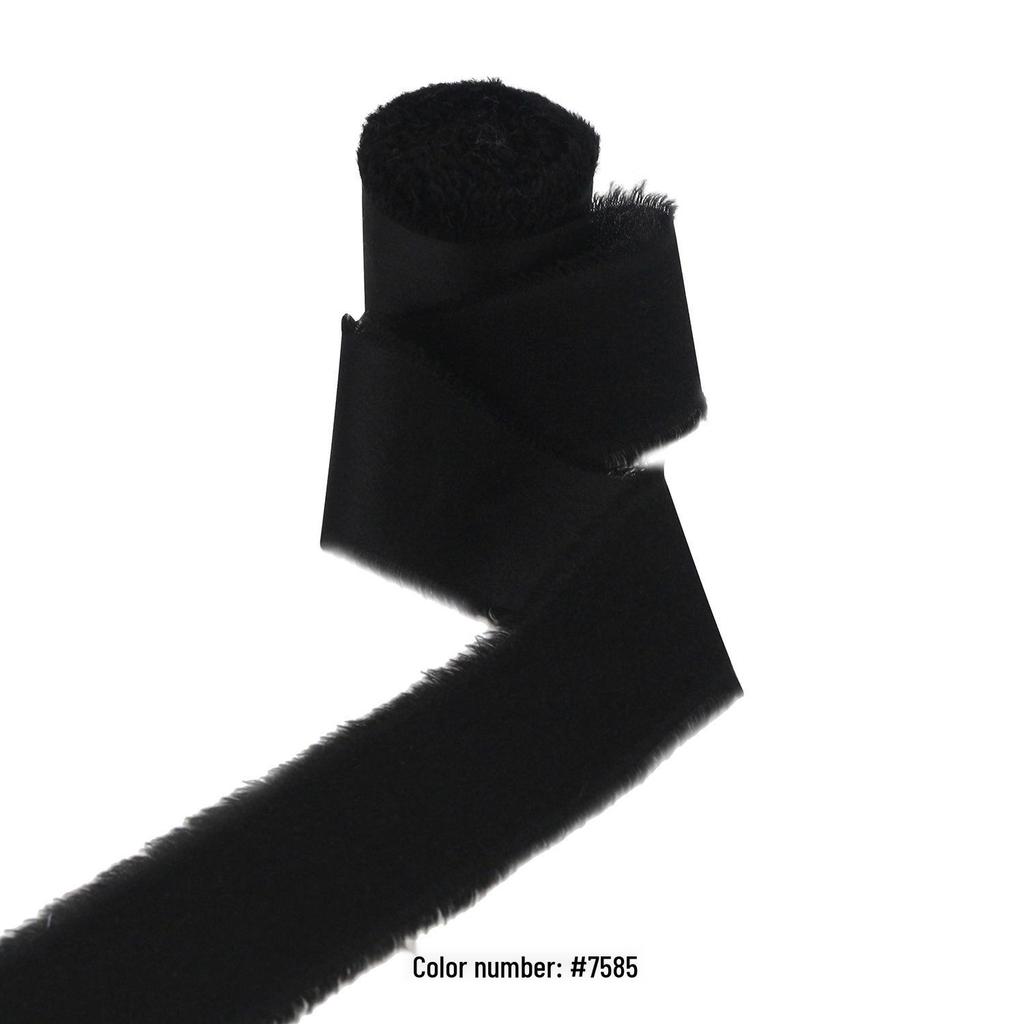Hand-Tied Satin Chiffon Ribbon – Frayed Edge Silk Fabric for Gift Decoration