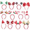 Deer Antlers Headband Long-Lasting Snowman Headband Christmas Tree Headband Glittering For Adult Christmas Parties