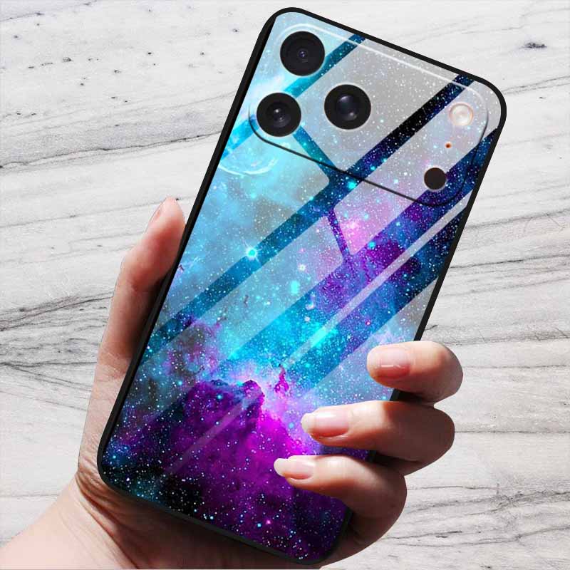 Cartoon Patterns Case For iPhone 17 Pro Plus Capa 17 Pro Max Bumper Luxury Tempered Glass Hard Back Cover iPhone17 Air Funda