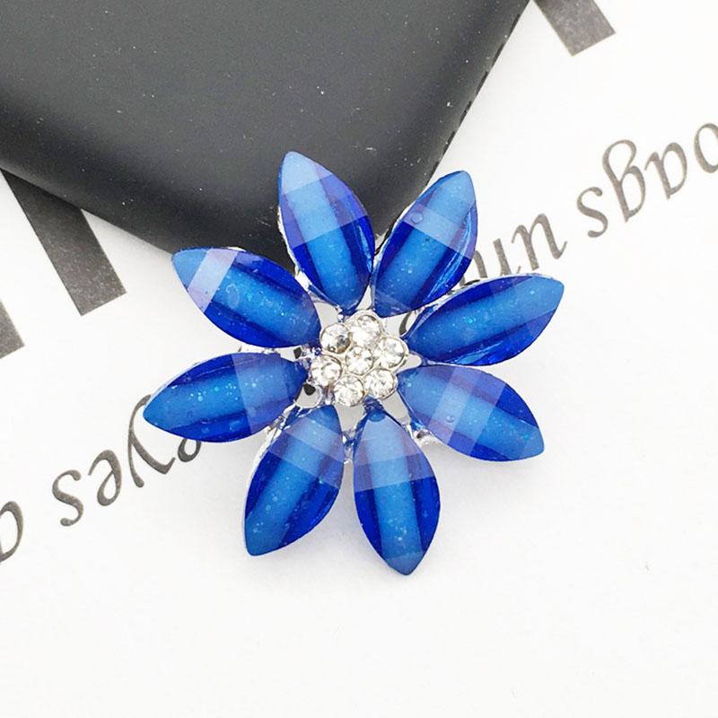 Engood100Pcs Acryl Flower Rhinestone Button Buckles for DIY Hair Sewing Trim & Embellishments Craft for Wedding Decoration ZJ200