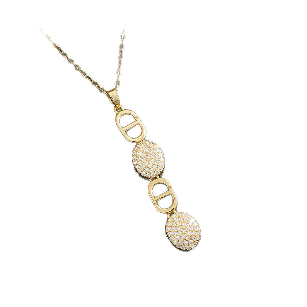 Elegant Rhinestone Pig Nose Pendant Necklace for Women