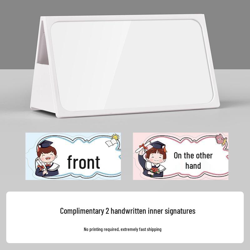 First Grade Student Desk Name Card - Double-Sided Table Setting Sign