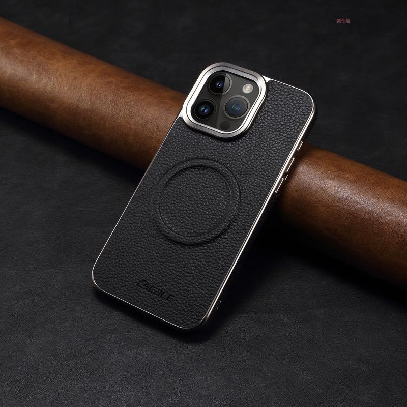 

Подходит для чехла для телефона Apple 15promax, Гальванизированный IPhone14 Противоударный Магнитный 13 Высококлассный 12 Кожаный чехол для деловых мужчин iPhone 15 Pro max 6.7 inches