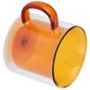 Cană cu două straturi, 250 ml, ceașcă cilindrică transparentă rezistentă la căldură pentru cafea cu lapte acasă(Galben )