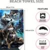 Wolf Pattern Beach Towel Ultra Soft Microfiber Quick-Dry Towel For Beach Pool Bath Vintage Style Outdoor Multi-Purpose Accessory