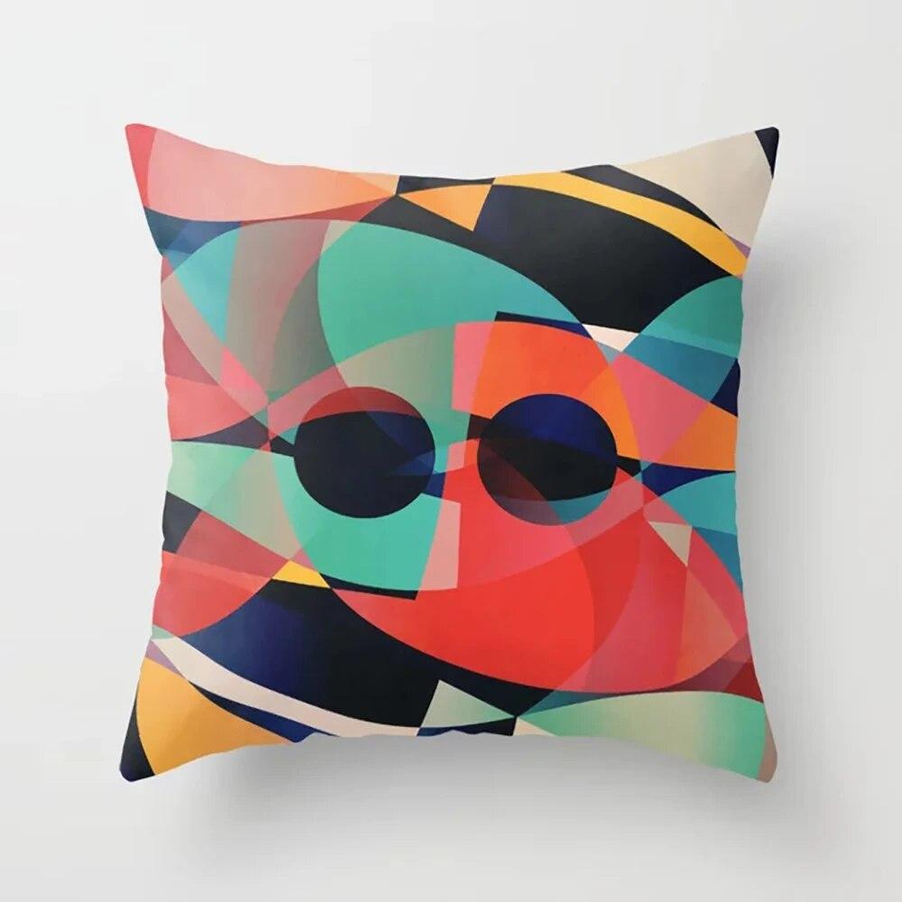 Home Decor Pillowcase Colorful Texture Alphabet Pattern Printed  for Bedroom Living Room