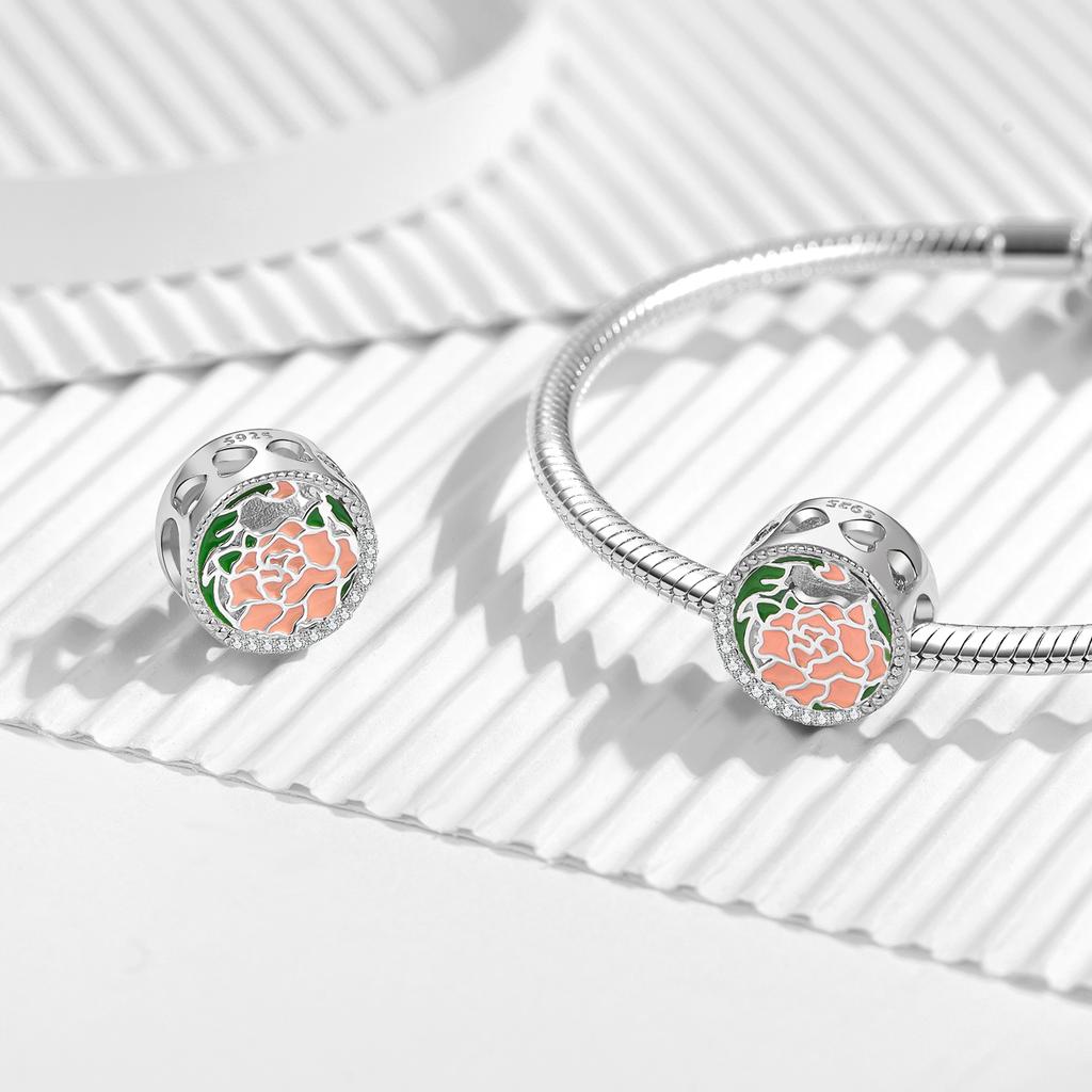 Charms Do Pandora Zawieszka Charms Piwonia Kwiecień Srebro 925 Charmsy Trusky