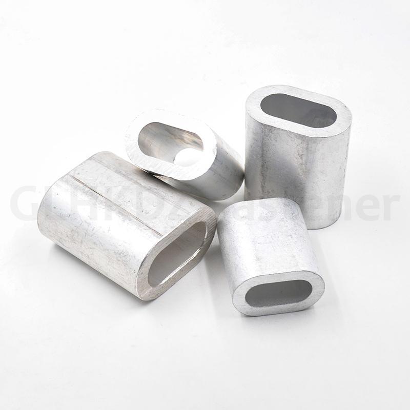 M0.5-M26 Oval Aluminum Sleeve Single Hole Cable Crimp Sleeve Wire Rope Ferrule Clamp Fixing Clip Aluminum Crimping Loop