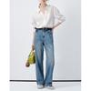 White long-sleeve women's shirt, 2026 spring new style, European style lace trim loose top