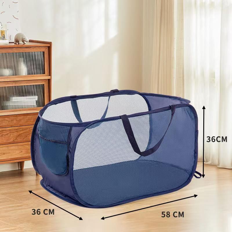 Foldable Mesh Laundry Basket, Large Capacity for Dirty Clothes and Bathroom Storage