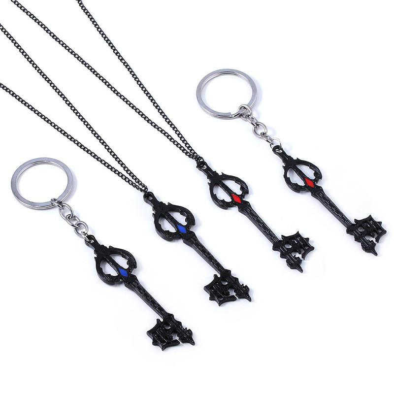 Kingdom Key Hearts Shape Keychain Alloy Necklace Pendant Jewelry Gift Fashion