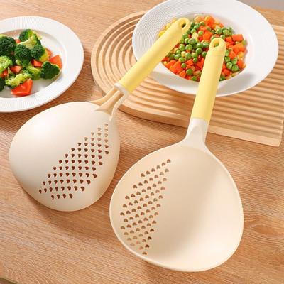 2in1 Soup Ladle & Colander Big Size High Heat Resistant Vegetable Strainer Efficient Draining Non Stick Noodle Pasta Colander