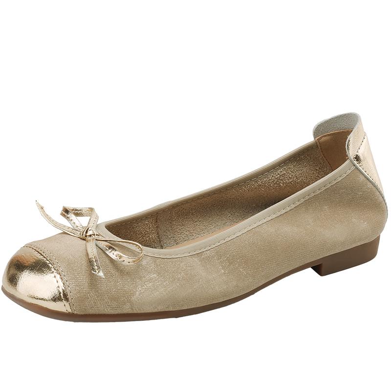 ZHR Women s Square Toe Bowknot Slip-On Loafers 36