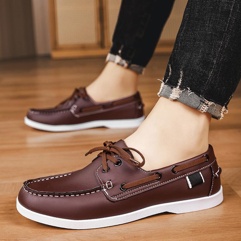 Men Wedding Dress Shoes Lace-Up Fashion Men Loafers Hot Sale Slip on Flats Male Classic Boat Shoes Leather Men's Leisure Shoes