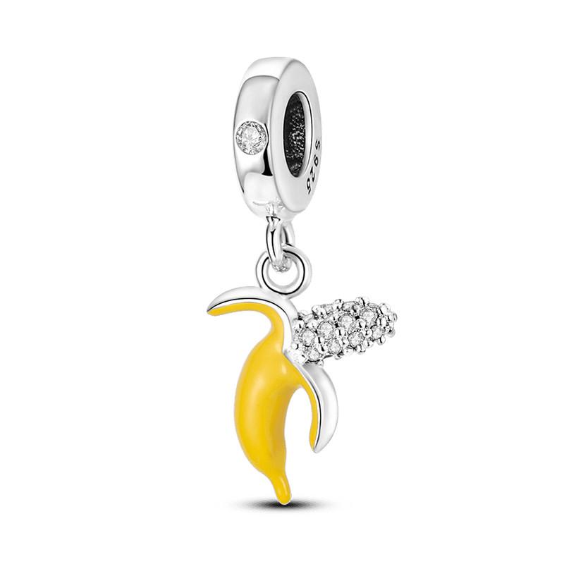 New Food Fruit Dessert Charms Fit Pendant Original Bracelets Copper Cake Strawberry Cherry Avocado Beads Diy Pendant Jewelry