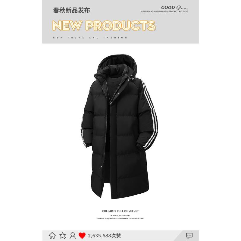 Mid-length hooded cotton jacket for men and couples with thickened loose casual padded jackets Winter jackets and padded jackets