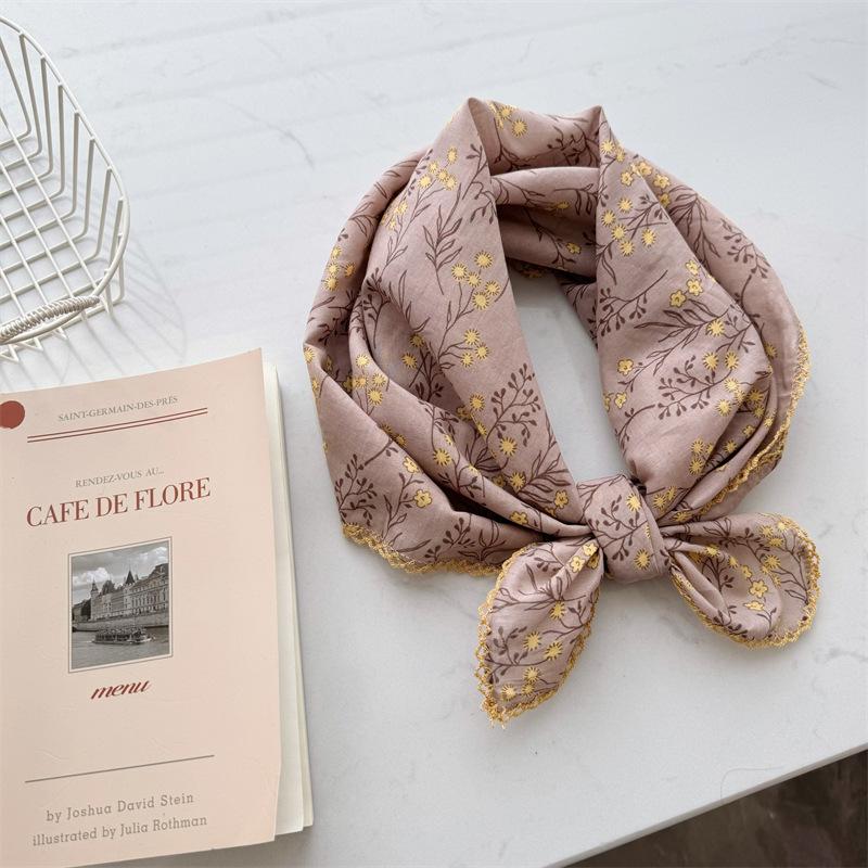 Square Scarf Women High Quality Bandana Female Headkerchief cotton linen Feeling Neckerchief Hijab Shawl Warps Summer Scarves