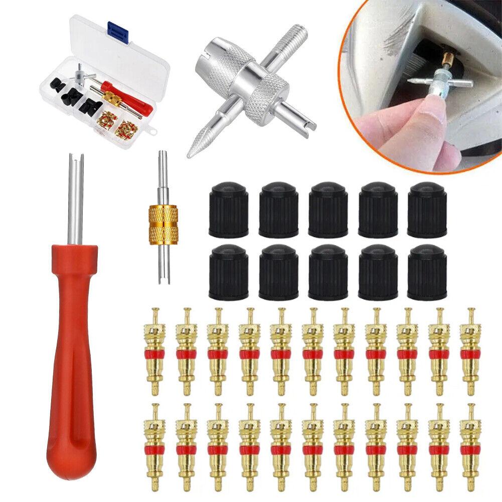 Car Slotted Handle Tire Valve Stem Core Remover Screwdriver Bicycle Car Repair Tools Kit Car Accessories