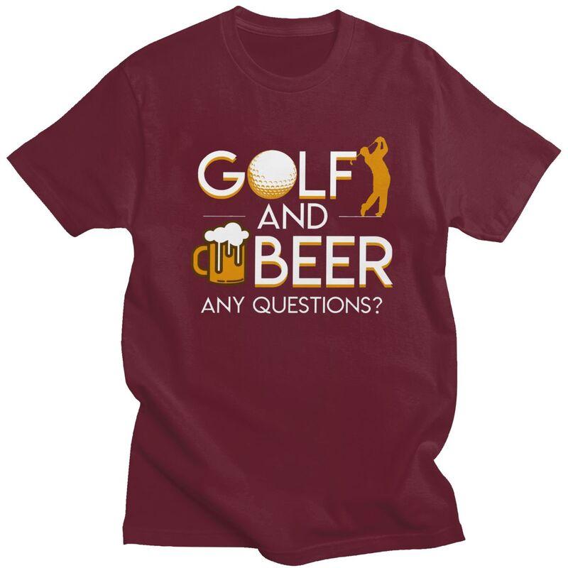 Custom Golf And Beer T Shirts Men Short Sleeve Tshirts Casual Tee Oversized Tshirts Gift