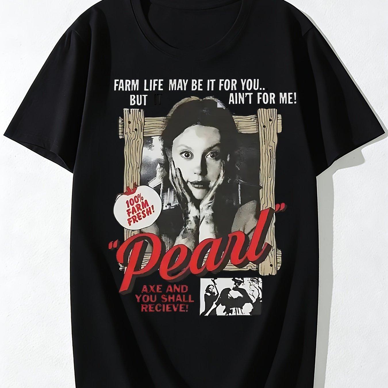 Unisexs Pearl Horror Movie Pattern Tshirt Retro Horror Movie Tshirt Summer New Retro Unisex Casual Fashion Tshirt S
