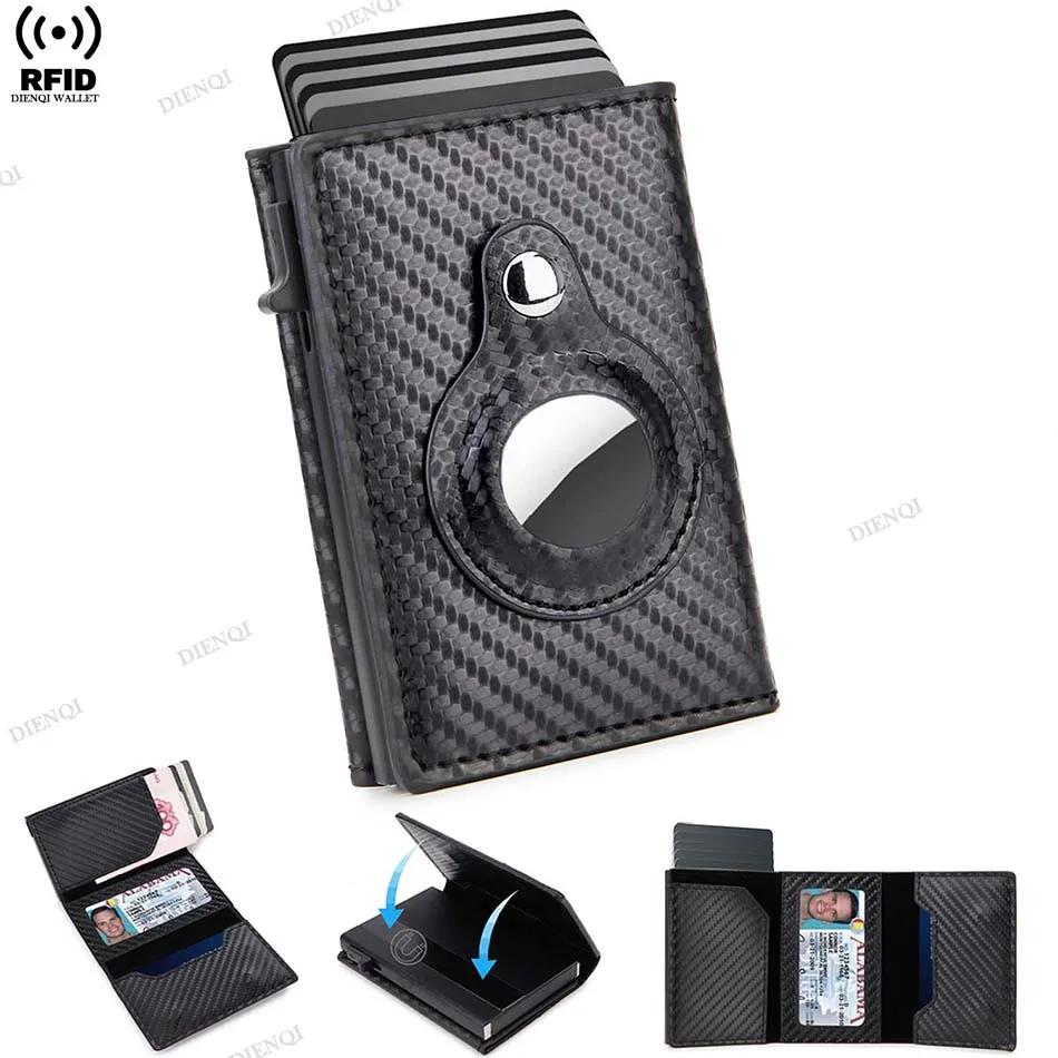 Rfid Credit Card Holder Men Wallets for Airtag Slim Thin Bank Cardholder Case Travel Minimalist Wallet for Apple Air Tag Tracker