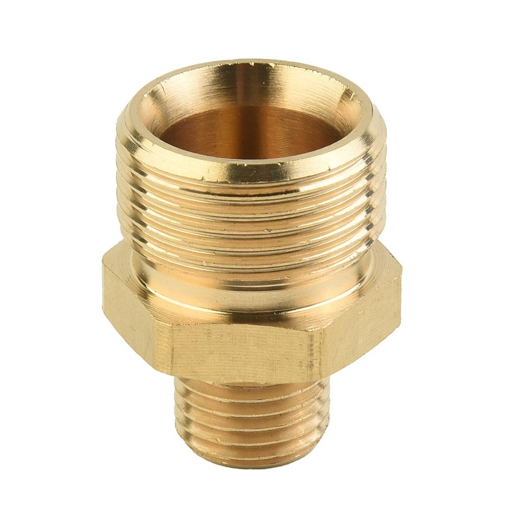 Brass Hose Adapter M22 x 15mm Male to G1/4 Threaded Connector for High Pressure Washer Spray and Pipe Couplings
