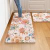 Anti Fatigue Cushioned Memory Foam Kitchen Rugs Floral Print Non Skid Waterproof Non-Slip Thick Cushioned Kitchen Mat Heavy Duty Comfort Standing Mat