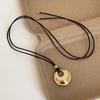 Fashionable PU Leather Necklace Versatile PU Leather Necklace With An Elegant Fortune Rings Designs for Women