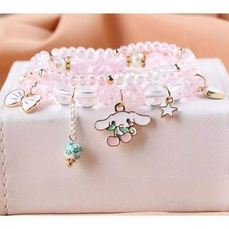 Cinnamoroll Princess Crystal Beaded Bracelet for Girls