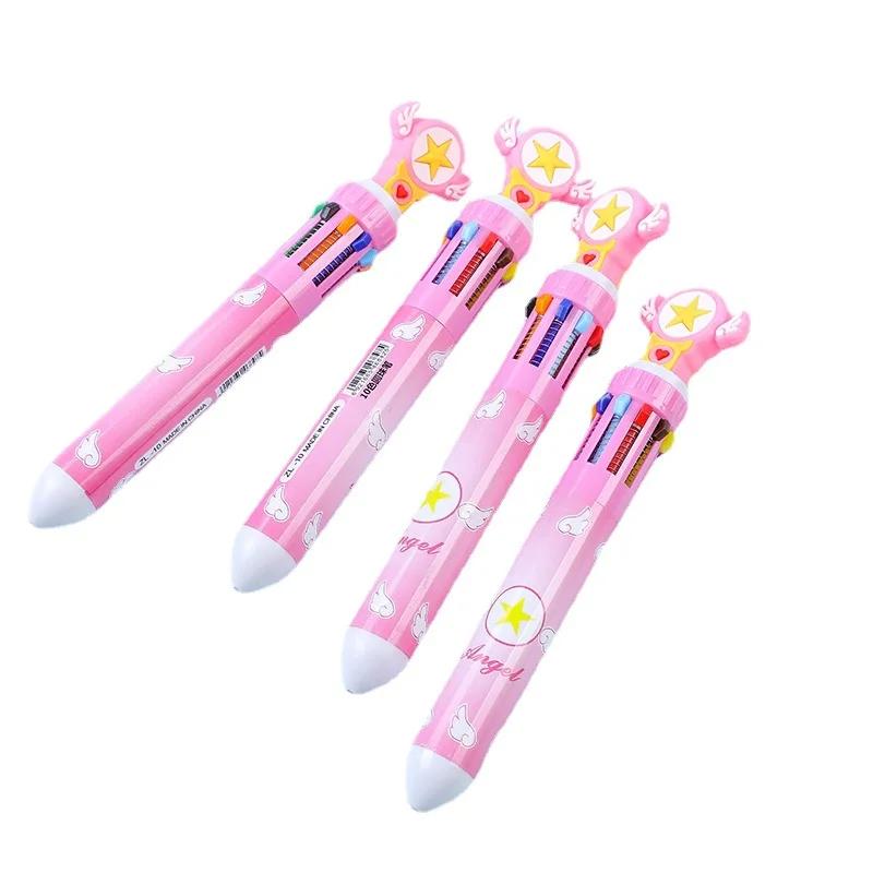 4pcs Creative and Cute New Oil Pen Ten Color Internet Celebrity Multi functional Multi color One 10 Color Ball Pen
