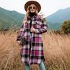 Trench in Lana a Quadri da Donna per Autunno Inverno