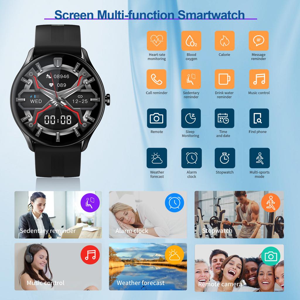 Smart Watch Men Full Touch Screen Sport Fitness Smartband Ip68 Waterproof Bluetooth For Android Ios Smartwatch Women+bo