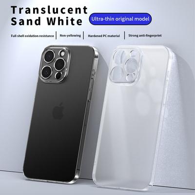 Custodia Sottile Opaca Trasparente per iPhone 16 Pro Max 15 Pro 14 13 Protezione Obiettivo PC Rigido Antiurto Cover Posteriore Opaca