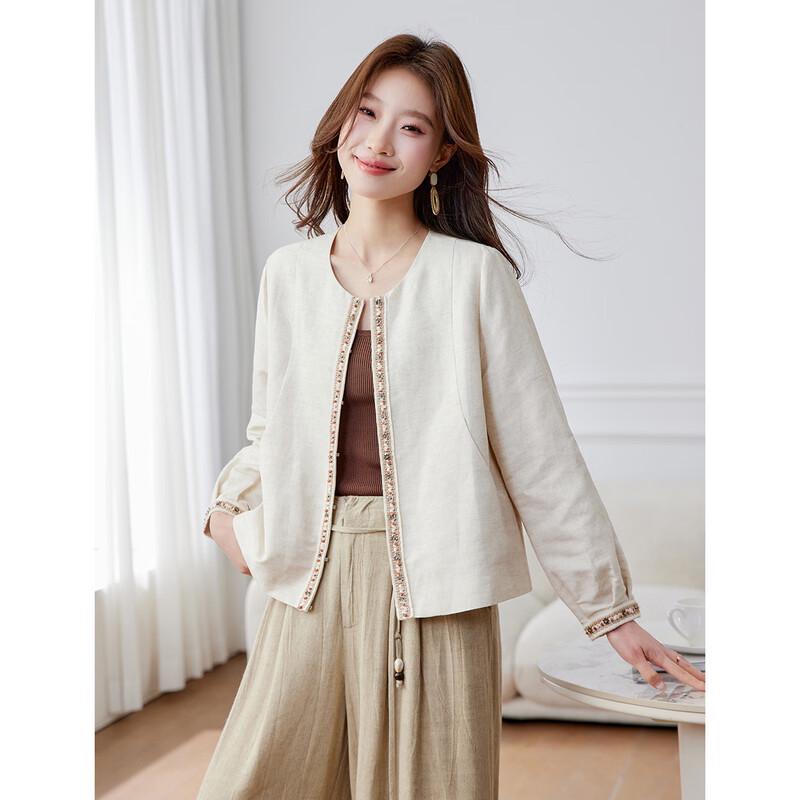 

Srcr Silk Linen Embroidered Short Cardigan M