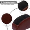 Remote Control Holder with 5 Compartments Faux Leather Desk Organizer TV Remote Storage Caddy Tabletop Holder for Living Room Office Home Use