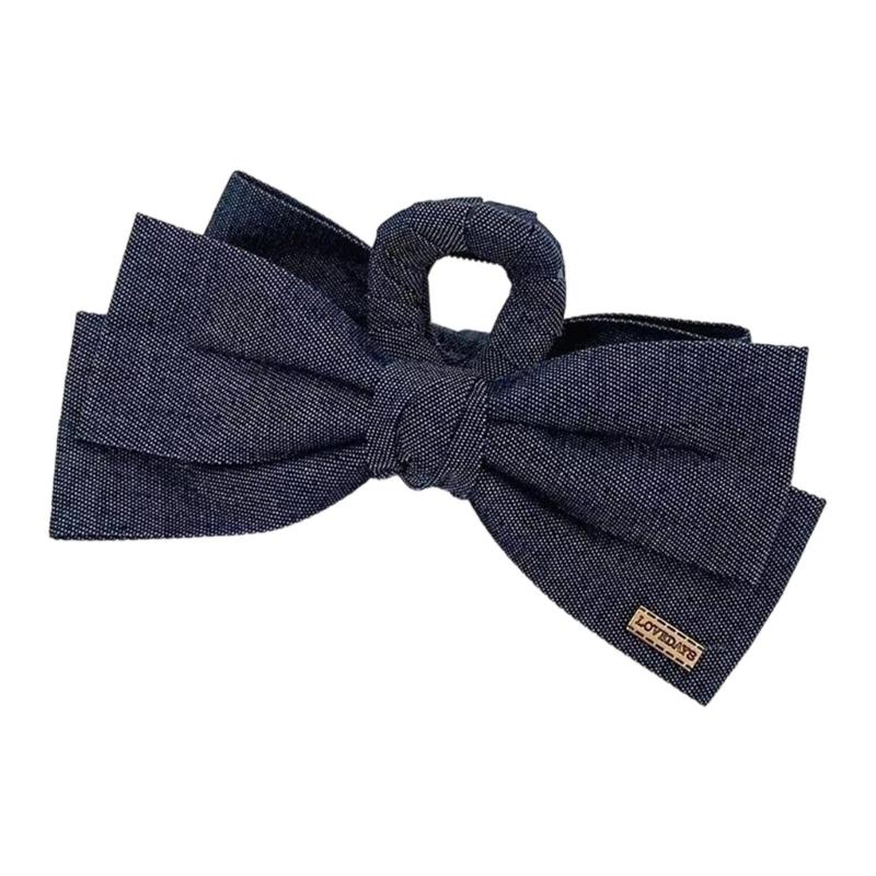 Stylish Blue Jeans Bows Hair Clip For Women Girls Secure Grip Hairpin Hair Accessory Fashion Ponytails Holder