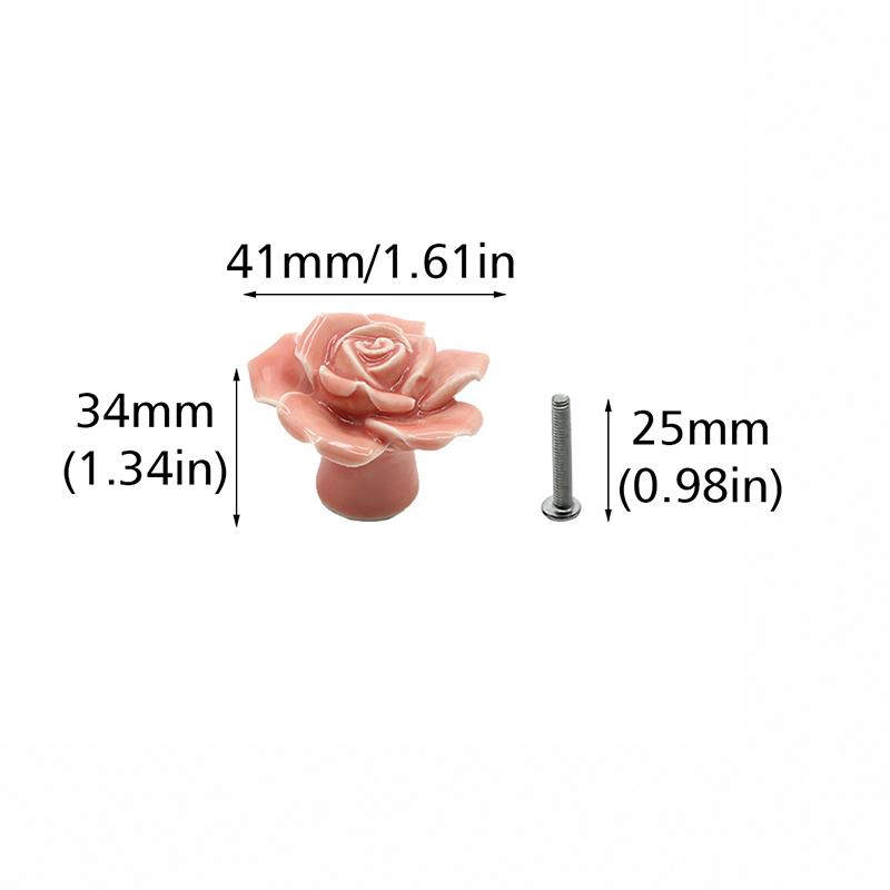 1PC Single Hole Handle Cartoon Cabinet Handles Modern Cupboard Pulls Minimalist Flower Rose Drawer Knobs Fashion