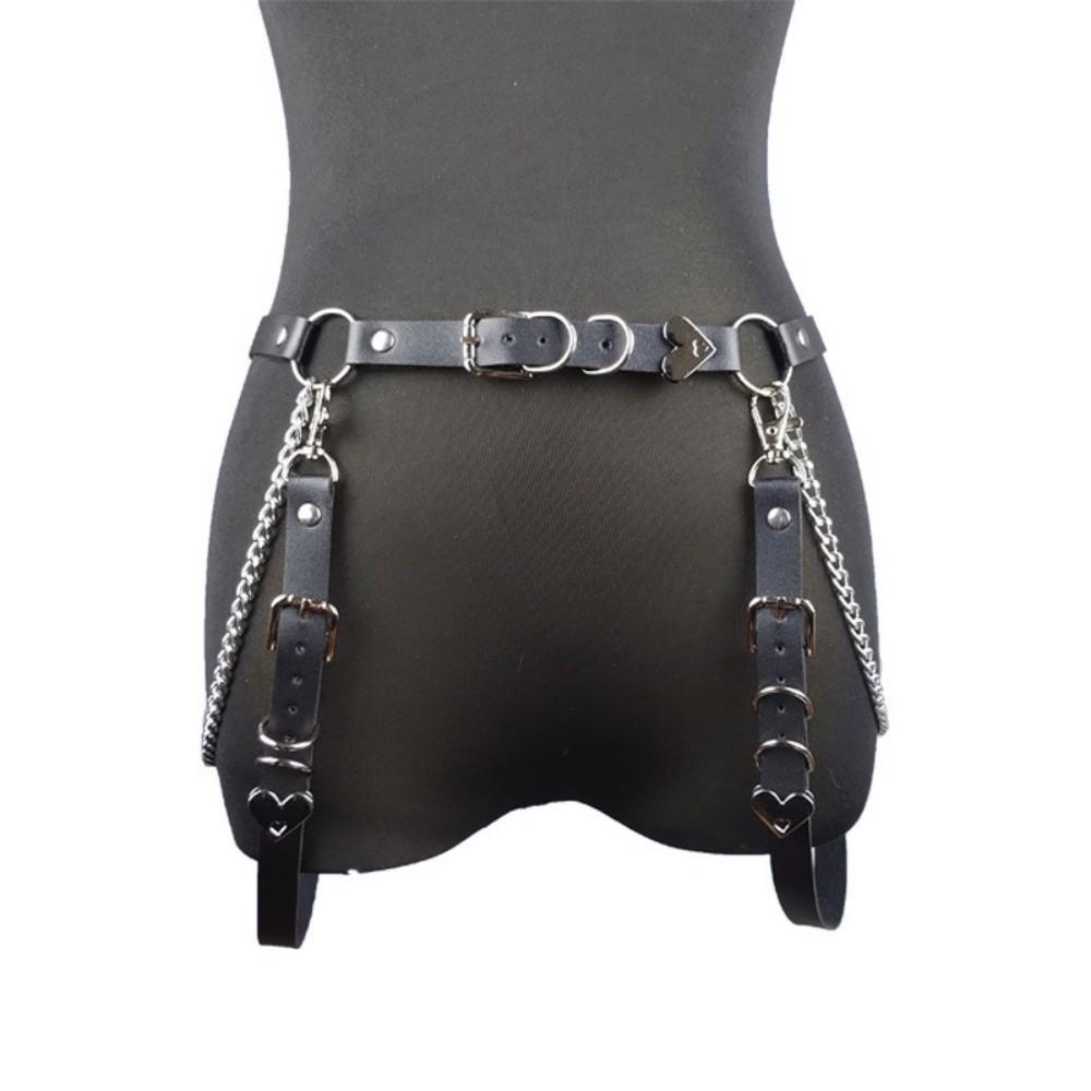 Metal Waist Chain Punk JK Leg Loop Personality Skirt Belt  Women
