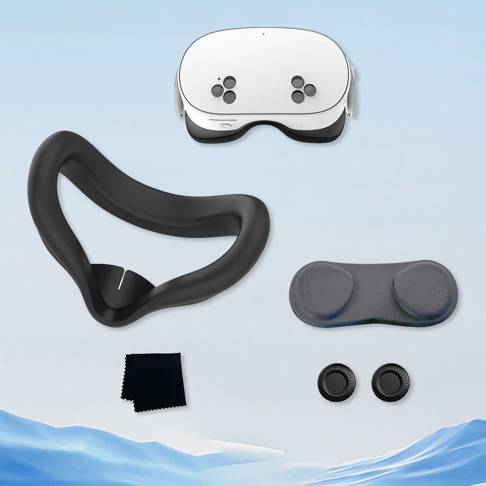 Silicone Cover Set Mask Face Pad with Len Cover & Joystick Cover VR Accessories Protective Cover for Meta Quest 3S VR Headset
